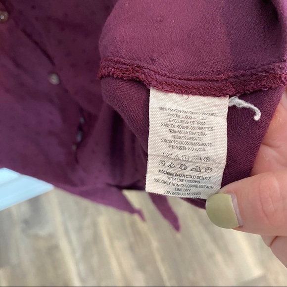 Free People Clip Dot Dobby Blouse - Picture 7 of 8